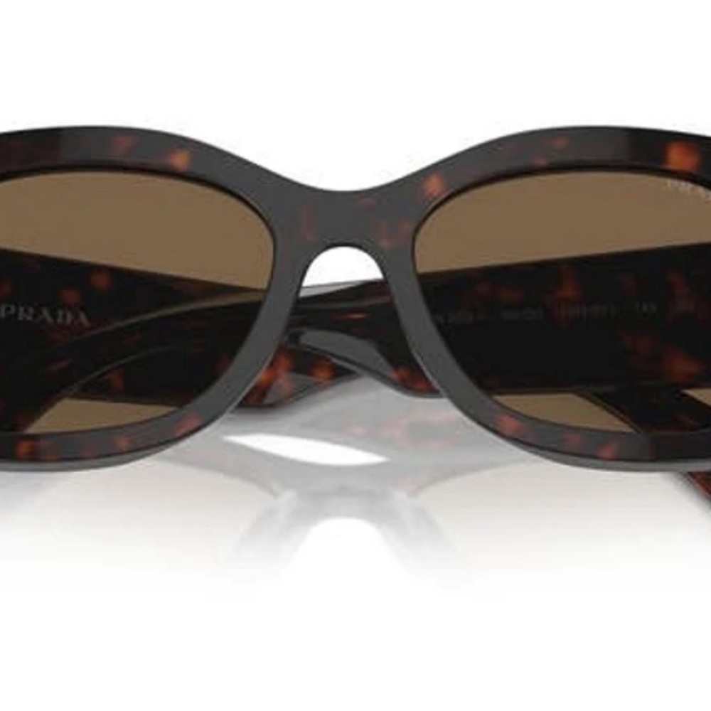 New Prada 56mm Rectangular Sunglasses in Dark Brown - Picture 2 of 9